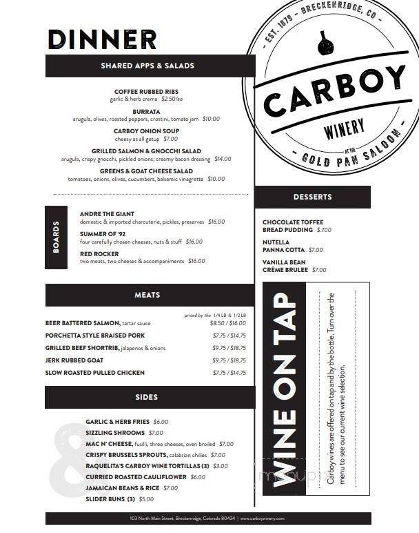 Carboy Winery Tasting Room - Breckenridge, CO