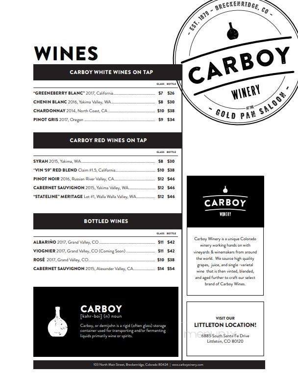 Carboy Winery Tasting Room - Breckenridge, CO