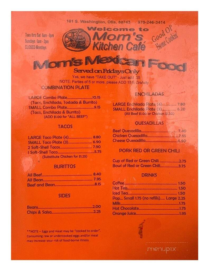 Mom's Kitchen Cafe' - Otis, CO