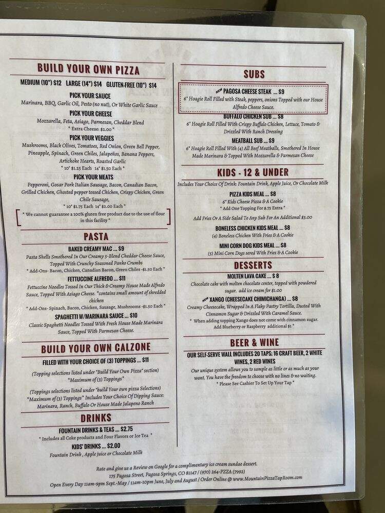 Mountain Pizza & Taproom - Pagosa Springs, CO