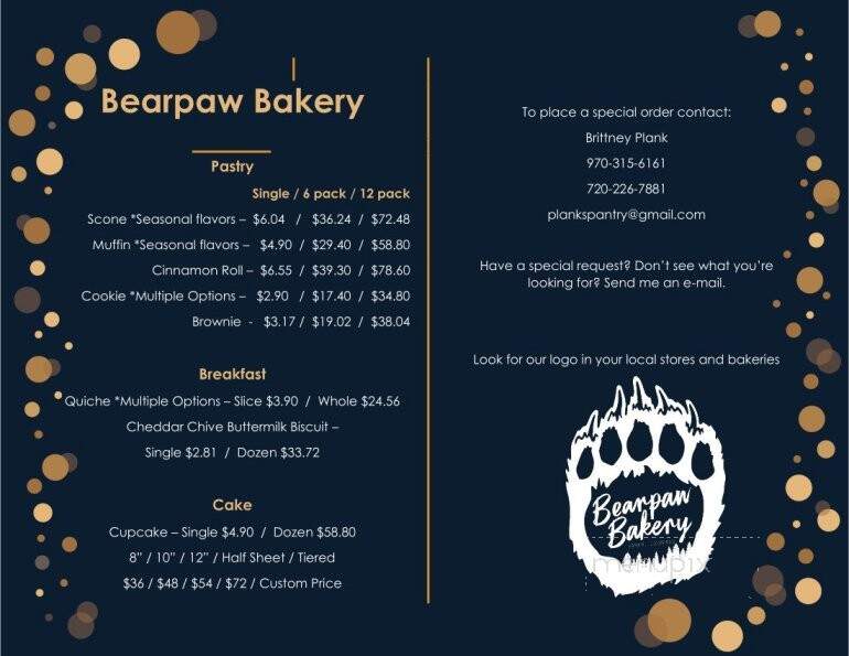 Bearpaw Bakery - Yampa, CO