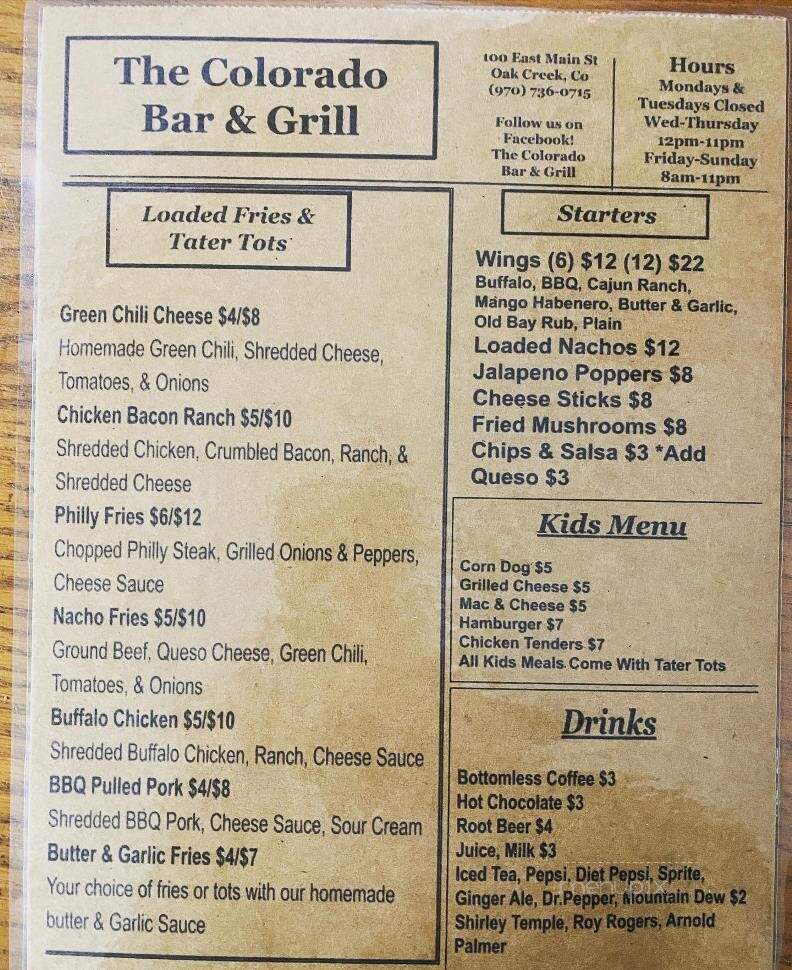 Colorado Bar & Grill - Oak Creek, CO